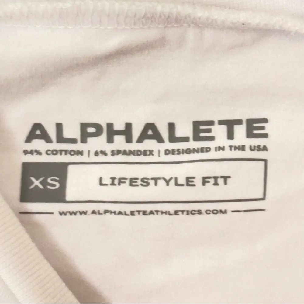 Alphalete White Crop Graphic Tee - Picture 4 of 4